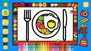 Color and Decorate Dinner Plate: Kids Art Game