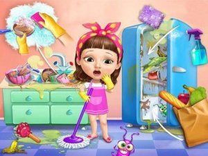 Sweet Baby Girl Cleanup Messy House Game